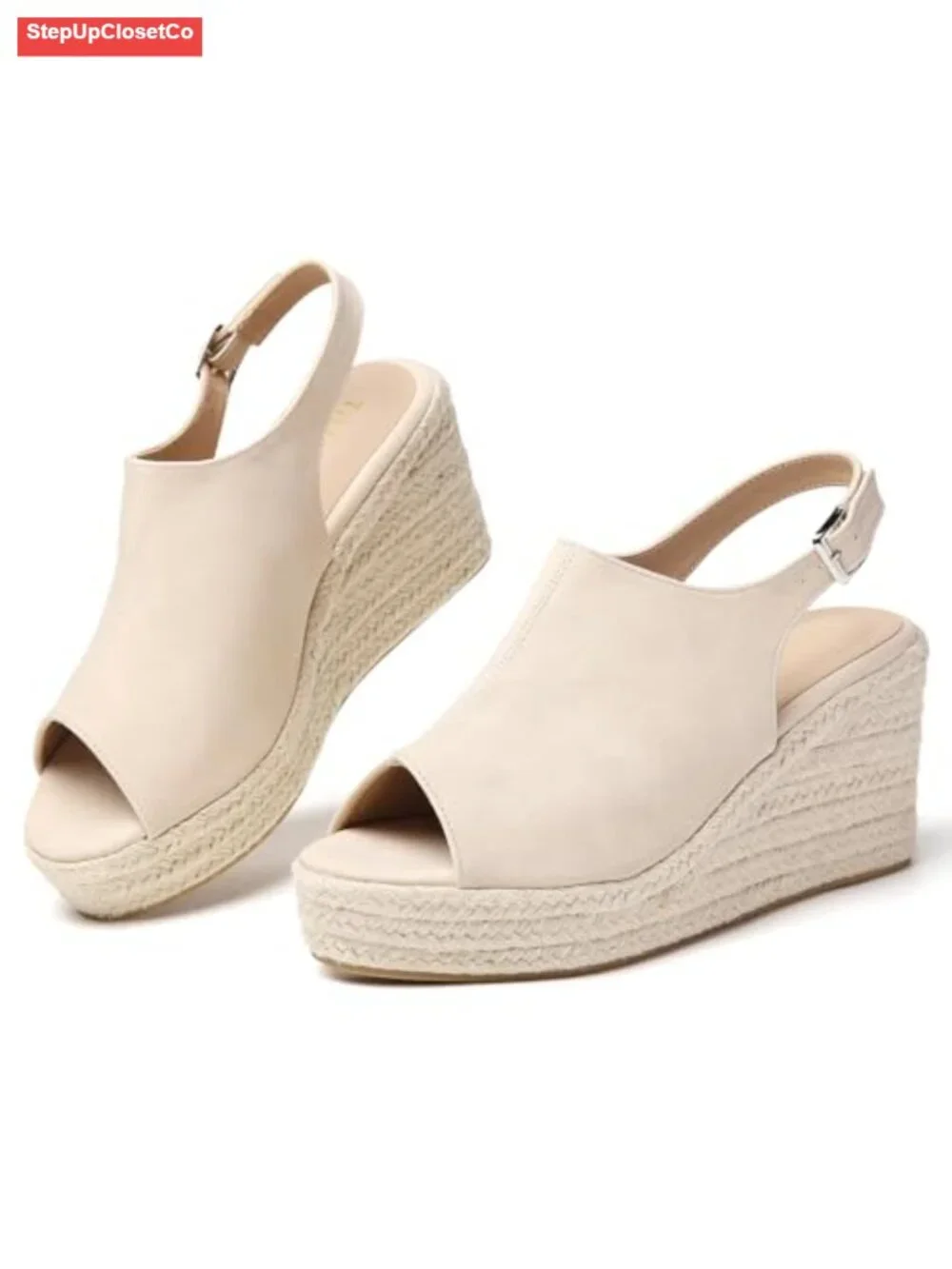 Espadrilles Wedges for Women Open Toe Ankle Strap Platform Dressy Casual